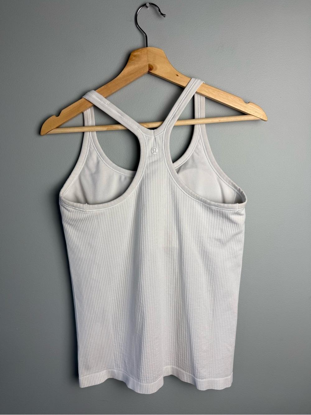 Lululemon White Ribbed Racerback Tank Top - Picture 2 of 3